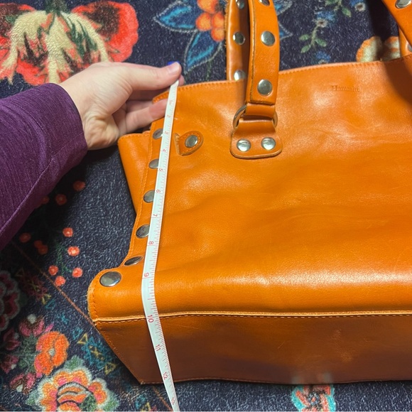 Hammitt Vibrant Orange large Leather Tote with Studs - Picture 10 of 11